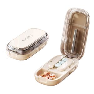BLACKON Precise Cutting Portable Pill Cutter Dustproof Adjustable Pill Divider Case Reusable Detachable Daily Tablet Splitter Home