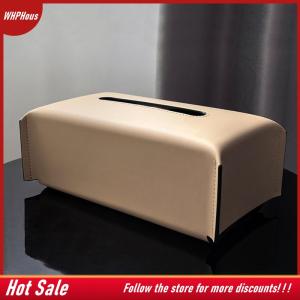 【COD】🔥🔥🔥 Leather Tissue Holder Elegant Napkin Box for Home Car Office Durable Paper Cover Living Room Desktop Use