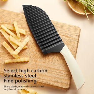 Stainless Steel Potato Chip Slicer Dough Vegetable Fruit Crinkle Wavy Slicer Knife Potato Cutter Chopper French Fry Maker