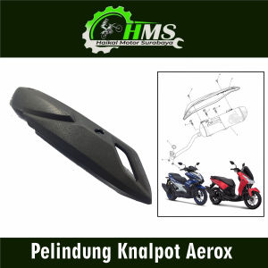 Pelindung Knalpot Aerox - Cover Tutup Penutup Tameng Pengaman Muffler Exhaust Kenalpot Yamaha Lexy