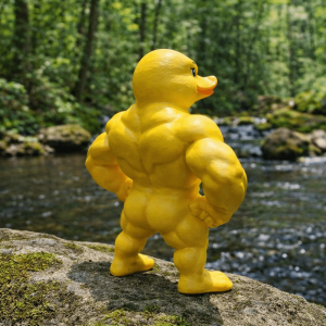BEIBEI Defined Arms Muscle duck figurine 3D Printed Defined Legs 3D Decor Handicrafts Collectible Muscle Duck Statue Home Decoration