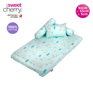Sweet Cherry 100% Fully Cotton Series Portable Travel Mattress Bedding Crib SC937 Cotton Travelling Set with Cute Pattern Cartoon Design