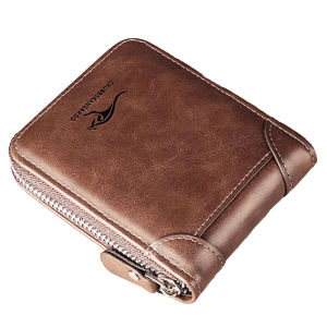 New Vintage Genuine Leather Card Holder Men Women Handmade Short Credit Card Holder Coin Purse Case Small Wallet For Male