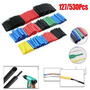 127/530 PCS Heat Shrink Tubes Insulation Shrinkable Tube Protective Repair Tools Environmental Flame Retardant Cable Sleeve Heat Shrink Tube Organizer Wire Wrap Kit