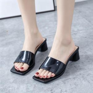 Womens Fashionable Korean Style Sandals Rubber Non-Slip Sole Simple and Elegant Stylish High-Heeled Sandals Outdoor Sandals Comfortable Fit 080523