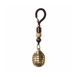 Pure Brass Pendant for Car Keychain with Traditional Chinese Cultural Patterns Brings Wealth & Luck
