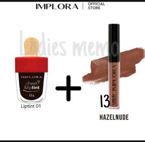 OMBRE IMPLORA LIPCREAM NO 13+  LIPTIN NO 01 /OMBRE VIRAL TIKTOK IMPLORA LIPCREAM HAZELNUDE +  LIPTIN NO 01 VAMPIR BLOOD/PAKET OMBRE MURAH/LIP CREAM/IMPLORA BPOM""