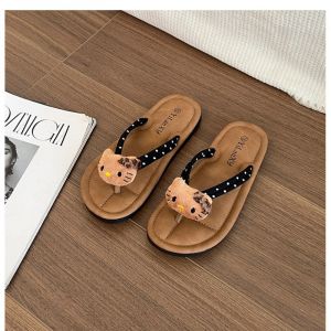 2025 Summer New Outdoor Non-Slip Beach Flip-Flops Cartoon Cute Shirley Rose WomenS Slippers