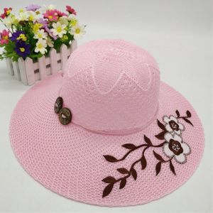 FLYING Flower Printed Womens Sun Hat Wide Brim UV Protection Fishermans Hat Fashion Breathable Straw Hat Summer Outdoor