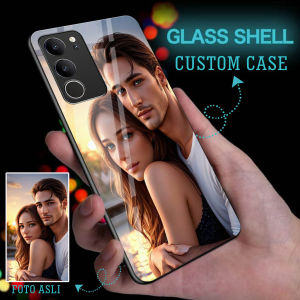 Custom Case Foto Bebas Bisa Tambah Nama Softcase Glass Kilat Op /Vi /Xia /Real /ip /Sam /Inf