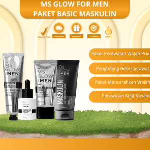 Ms Glow Men Paket Basic Original Skincare Pria Paket Perawatan Wajah Original Aman bisa COD
