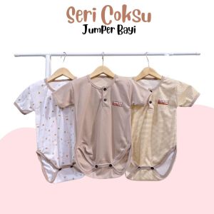 3 Pcs Jumper Bayi Serian COKLAT SUSU SNI  Bolo Bolo 0-6 Bulan