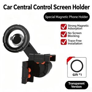 Car Screen Clip Magnetic Phone Holder 360° Rotate Magsafe Mount For Car Central Control Screen