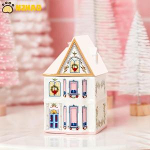 【N2HAO】 Holiday Village Spice House Set Mini Christmas Gingerbread Houses Jars Festive Decor Kitchen Countertop Christmas Candle