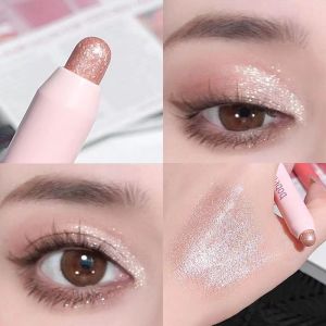 2 in 1 Double-Head Highlighting Fixing Eyeshadow Pencil Waterproof Pearl Velvet Matte Long-lasting Glitter Eyeshadow Pencil Makeup Pen Fine and Smooth Repair Brightening Beauty Gift Facial Eye Makeup Contour Highlighter Pen