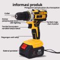 Tangan tanpa kabel/Mesin Bor Baterai Cas Komplit 21VF Bor Impact 10mm Mesin Bor Tangan Bor Listrik Mesin Bor 1 Baterai Cas Bor Listrik Bor Cas 2 Baterai/bor Cordless/bor Baterai Cas/bor Batre. 