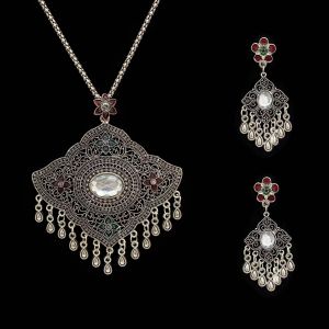 สร้อยคอโชกเกอร์ลงยา สร้อยสีเงินรมดำ พลอยแดง-พลอยใส /สร้อยคอเจ้านาง ราคาถูกที่สุด (ขายปลีก-ส่ง) สร้อยโชกเกอร์รำเซิ้ง/เจ้าสาว/เจ้านาง/ล้านนา/ลายไทย