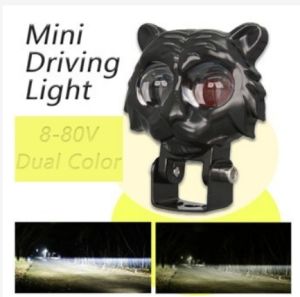 LED Lens Spotlight Dual Color White Yellow Light Tiger Auxiliary Fog Lamp Double Lenses Spotlights F