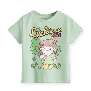 Kaos Anak Perempuan Lengan Pendek Terbaru Motif Luckiest Girl