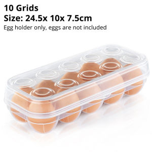 15 Grids Egg Storage Box With Lid Plastic Refrigerator Fresh-keeping Egg Hanging Holder Household Storage Organizer For Fridge Freezer Pantry Cabinets Kitchen Accessories