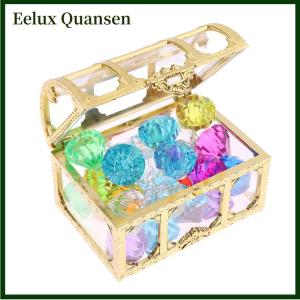 Eelux 1 bộ trẻ em tự làm phụ kiện hộp pha lê kho báu đồ chơi trẻ em Acrylic kim cương đầy màu sắc đá quý nhựa đồ trang sức lớn