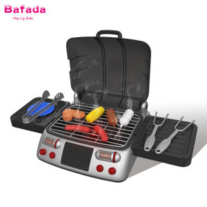 Bafada 19PCS Kids Dollhouse Toy Simulation Kitchen BBQ Grill Electric Barbecue Model Kid Pretend Play Toys For Children Toys