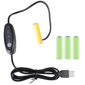 USB AA Eliminators Cable 5V 2A to 3V 4.5V 6V 5W AA LR6 Power Supply Converter for LED Lights and Toys Remote