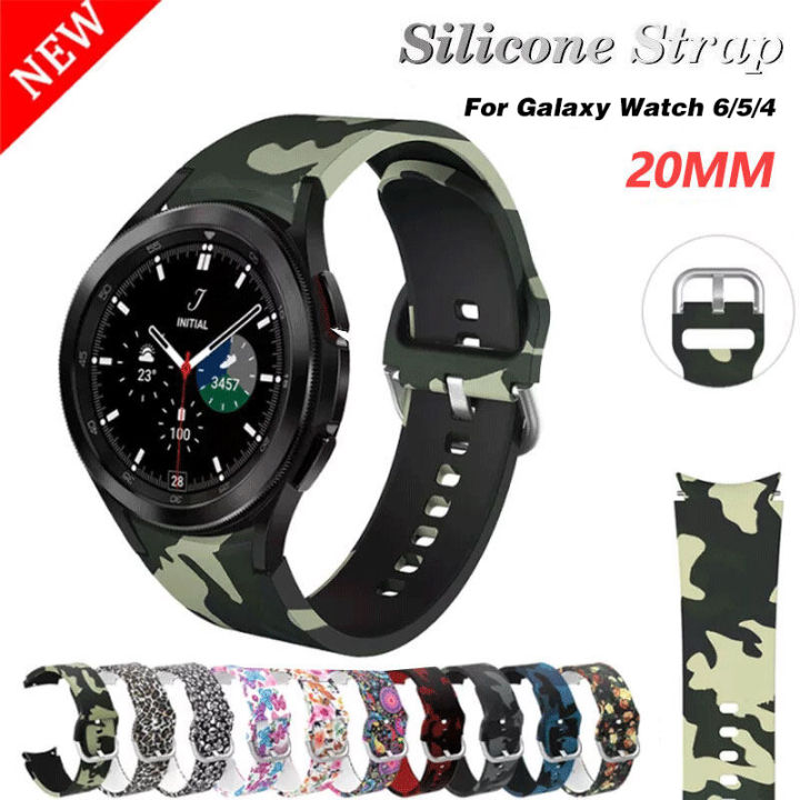 20mm Printed Silicone Strap For Samsung Galaxy Watch 6 5 4 40mm 44mm