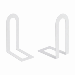 INTOONE 2PCS L-Shaped Desk Bookends Durable Metal Non-Slip Book Stand Simple Thickened Book Shelf Book
