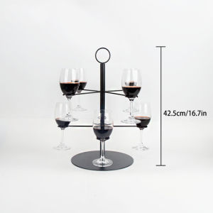 2/3 Layer Champagne Tree Stand For Drinks Wine Glass Holder Hanging Stand 12 Holders Metal tail Tower Stand Display 8/12 Bracket Iron Wine Holder For Margarita Cups Tasting Wedding Birthday Christmas Party
