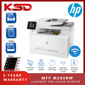 HP M282NW Color LaserJet Pro Multi Function Printer(C/W Original HP 206A Toner x 1 Set)- 3 Years Onsite Warranty by HP Malaysia (Print Scan Copy Network Wireless ePrint Wifi Direct)