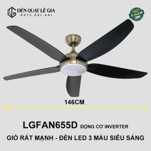 Quạt Trần Gió Mạnh Lê Gia LGFAN655D | Quạt Trần Đèn