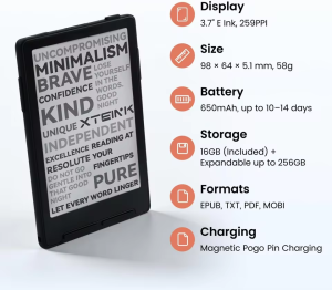 XTEINK X4 X3 Global Version E-Book Reader Magnetic E-Ink Reader Ultra Thin Portable Pocket Ebook Reader Eye-Friendly E-Reader Alternative to Kindle
