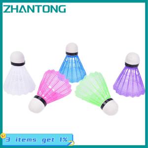 ZHANTONG 12ชิ้นแบดมินตันลูกบอลที่มีสีสันแบบพกพาอุปกรณ์ลูกเหล็กคุณภาพสูง