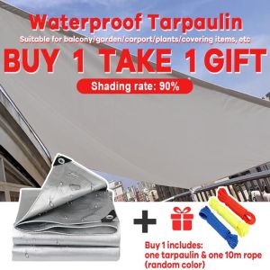 6*9ft 9*9ft Hindi Tinatablan ng Tubig na Tarpaulin na may Mga Butas Tolda Trapal Makapal na Sun Shade Net para sa Garden Car Cover