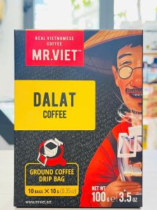 Cà phê rang xay phin giấy nhỏ giọt / túi lọc Đà Lạt Mr Viet- Ground Coffee Drip Bag (10 gói/hộp x 10g)