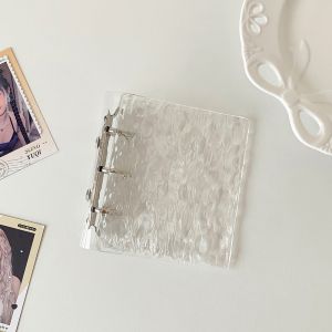 OKKFINE A5/A7/A8 Photo Album Acrylic Loose-leaf Pictures Storage Booklet Transparent Water Ripple Design Photocard Holder Photocard Collection