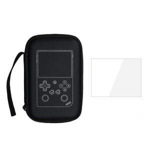 Carrying Pouch Shockproof Storage Case Organizers with Tempered Glass Screen Protector Suitable for RG35XX Game Console
