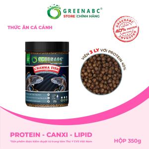 Cám cá lóc cảnh GREENABC - Độ đạm 40 tăng size tăng màu tiêu hóa tốt đề kháng cao. Hộp 350g