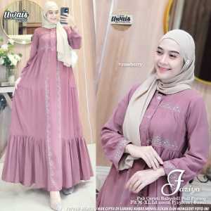 [ READY STOCK ] Faziya by Uwais Gamis Maxi Dress Bahan Ceruti Babydoll LD 110 PB 138