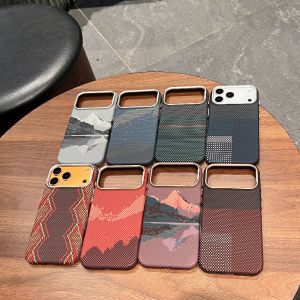 Hard Armor Case for iPhone 18 17 16 Pro Max Phone Cases for Magsafe Magnetic Cover Abstract Pattern Camera Lens Protection Shell
