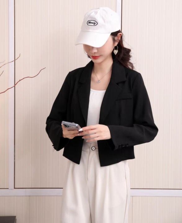 Jass Store Korean Long Sleeve Crop Top Blazer With Button infront For  Inclosure Fit From S/M Body Frame 1635 Lazada PH