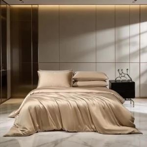 100% Mulberry Silk Bedding Set Silk Quilt Cover Set Flat Sheet Fitted Sheet Pillowcase Single Double King Duvet Cover Gift