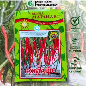 Benih Cabe Keriting ROMARIO 10 gram Cap Bunga Matahari Lebat Tahan Patek