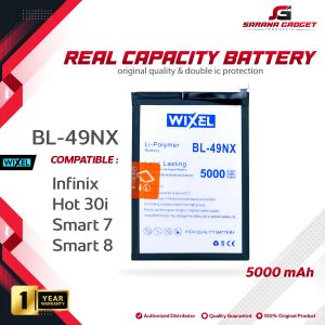 WIXEL Baterai BL-49NX Infinix Hot 30i X669C / Smart 7 X6515 / Smart 8 X6525 BL49NX Batre Batrai Battery Real Capacity Double Power Ori Dual Original HP Handphone