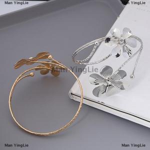 [COD] Man YingLie Bohemian Butterfly Leaf Charm Upper Bracelet Arm Chain Metal Hollow Out Geometric Pattern Retro Arm Cuff Bangle Body Bracelets