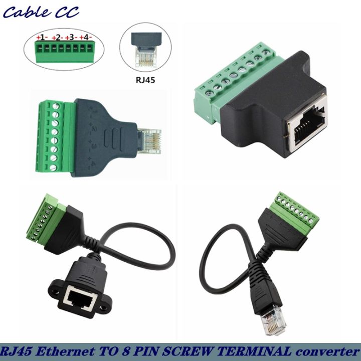 Rj45 to Screw Terminal Block 8p Connector Ethernet rj45 Male Female to ...