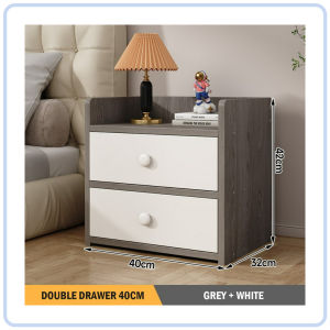 【DAILY ESSENTIAL】 Bedside Storage Table with One or Two Drawers in Grey White or Dark Pine