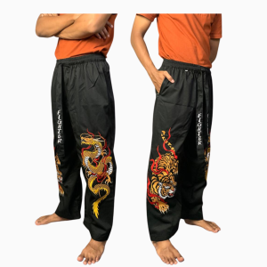 Celana Pakaia Silat Bordir C-35 Motif Naga Macan Harimau Bahan Tebal Ukuran Standart  - Jumbo Dewasa