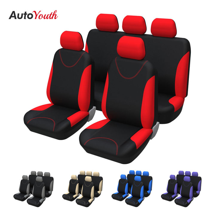 9PCS Car Seat Covers Gray 2MM Sponge for Toyota Yaris 2006